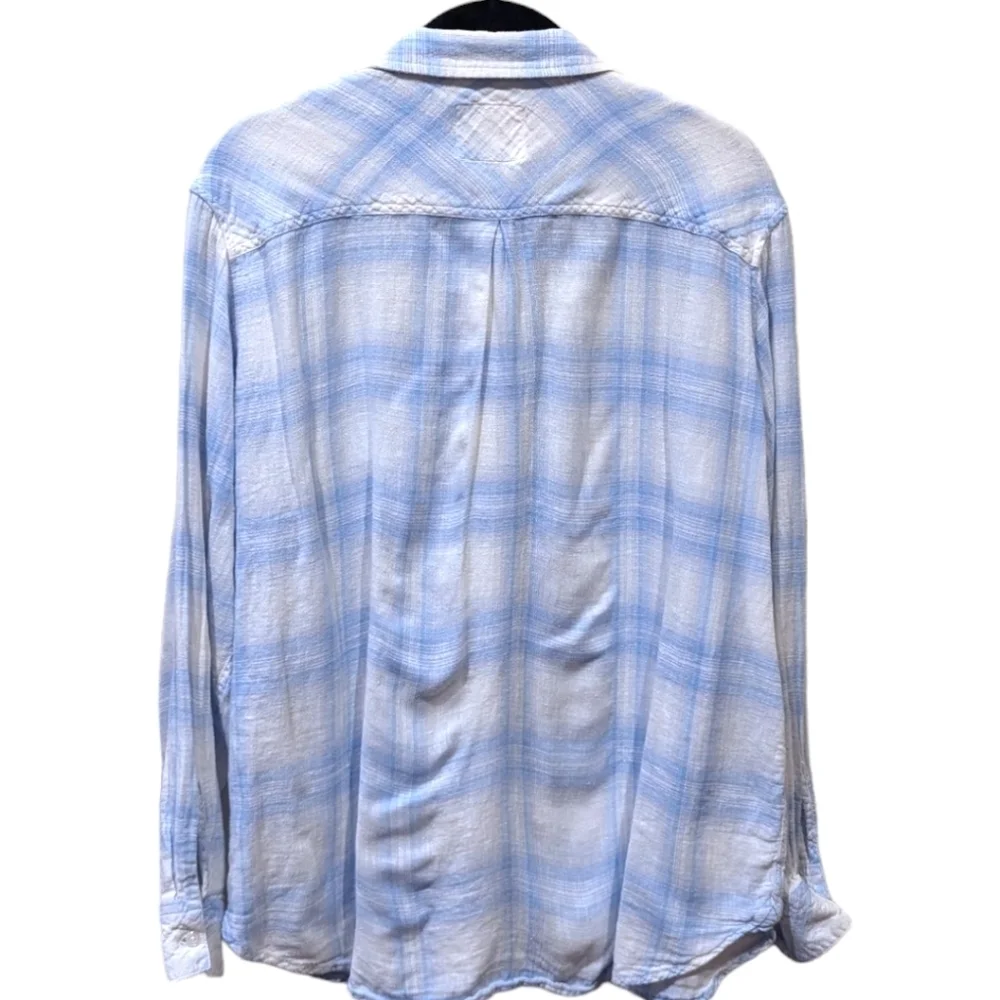 Rails Charli Gauzy Linen Blend Button up Shirt in Corsica Plaid (L) - Picture 3 of 6